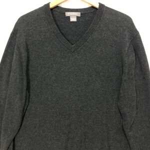 Daniel Cremieux Signature Collection Mens Charcoal Grey Supima Cotton V-Neck L